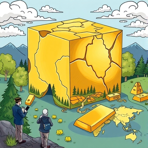 世界地圖突出顯示的黃金開採地點