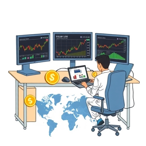 一個專業的交易者在分析市場趨勢