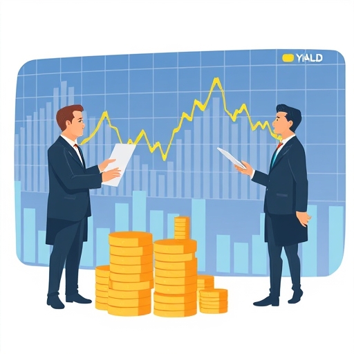 藝術性描繪公債殖利率與經濟指標關係的插圖