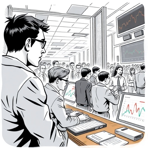 一位財務分析師正在觀察貨幣圖表