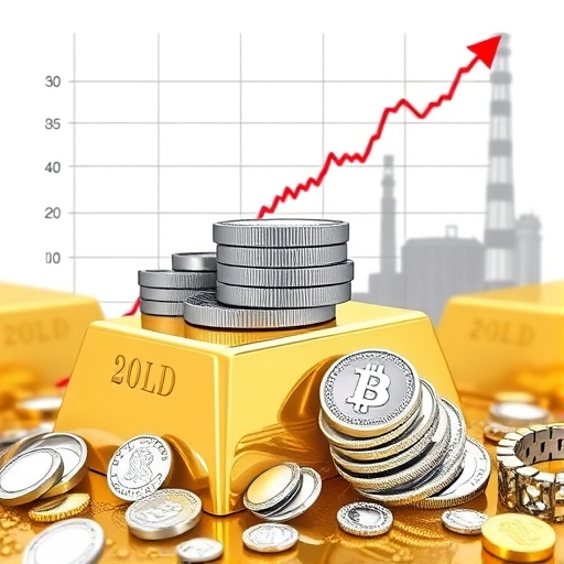 顯示白銀價格上漲的圖表