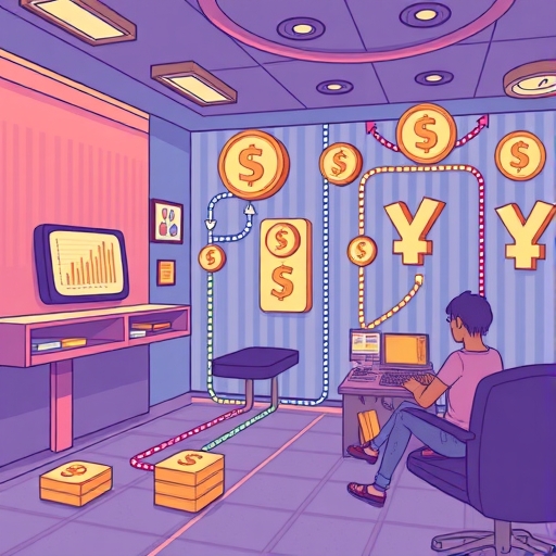 一位玩家在遊戲中使用虛擬貨幣購買道具