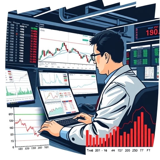 一位男子正在街頭交易股票