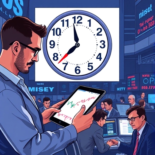 一位男子正在街頭交易股票