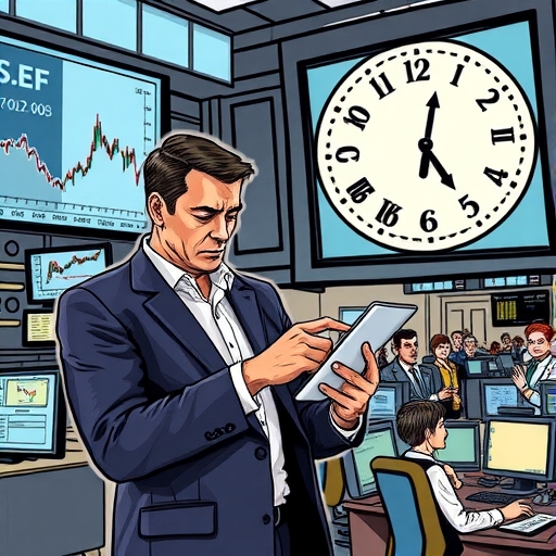 繁忙的交易平台，交易者反應迅速