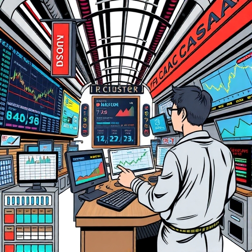 繁忙的金融市場,充滿股市圖表及貨幣交易