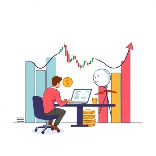 一位男子正在街頭交易股票