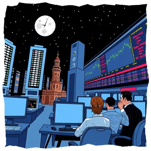 一位男子正在街頭交易股票