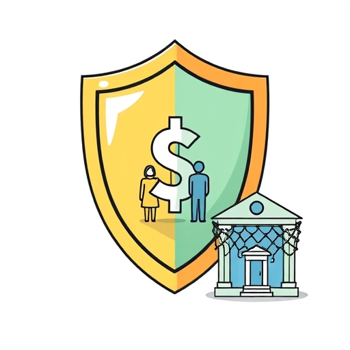 一個象徵財務安全的保護盾牌