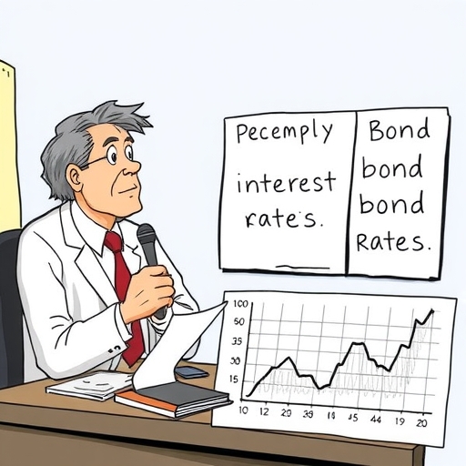 一位金融專家在解釋債券與利率的反向關係