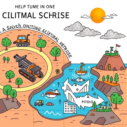 一幅藝術表達,展示促進文化遺產的社區活動。