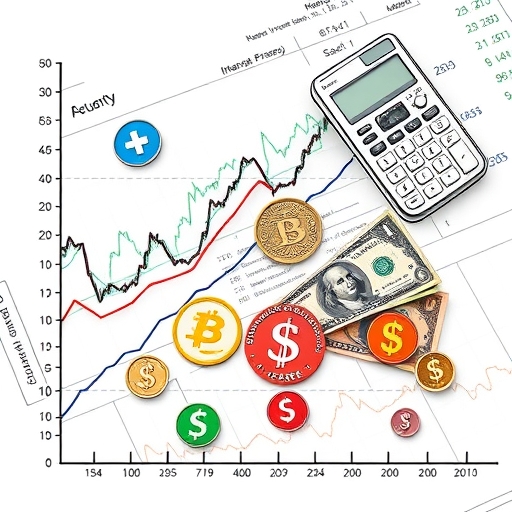 一個計算器和貨幣鈔票放在金融報告背景上