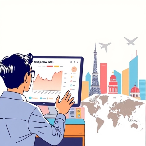 一位正在分析貨幣匯率的人