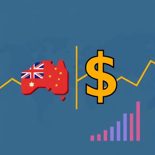 貨幣交易市場,含AUD和USD符號