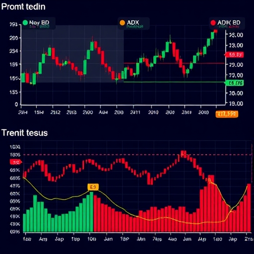 股票市場趨勢的動態圖表