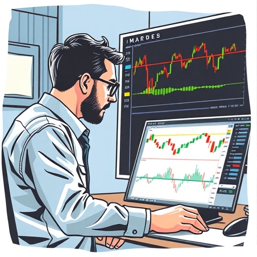 一位男子正在街頭交易股票