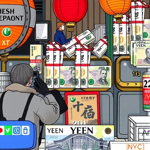 日本市場上的日圓鈔票