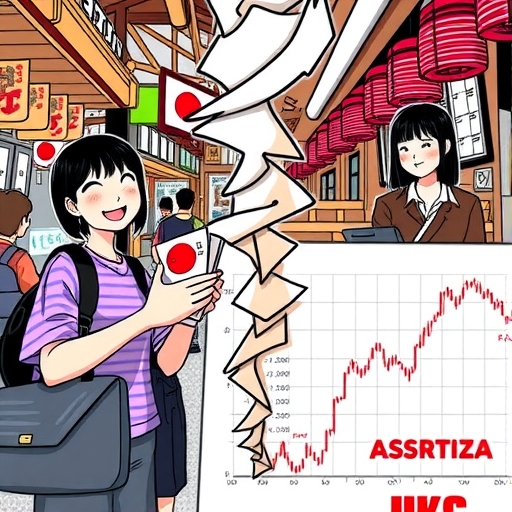 一群快樂的旅客在日本交換貨幣