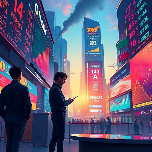 一位男子正在街頭交易股票