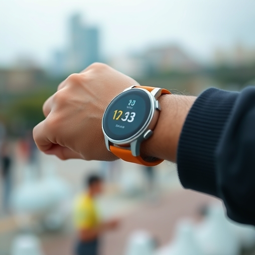 一個人正在使用智慧手錶追蹤健康數據