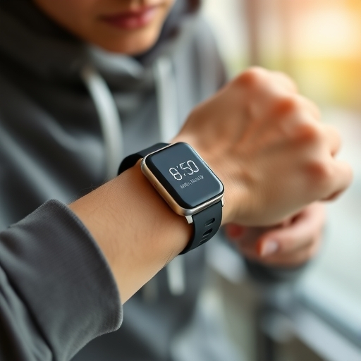 一個人正在使用智慧手錶追蹤健康數據