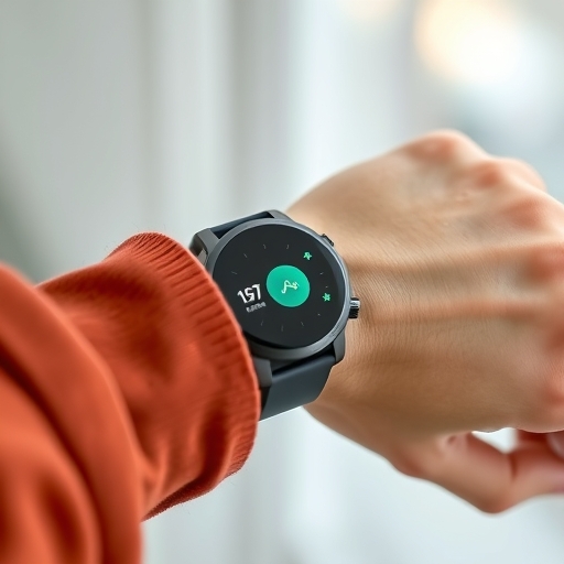 一個人正在使用智慧手錶追蹤健康數據