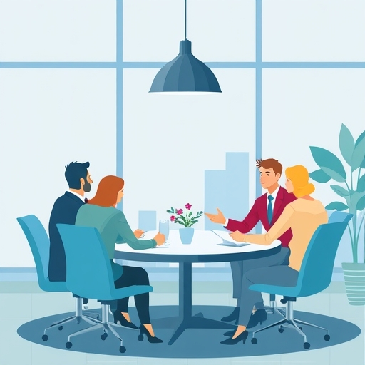 一場商業會議的插圖