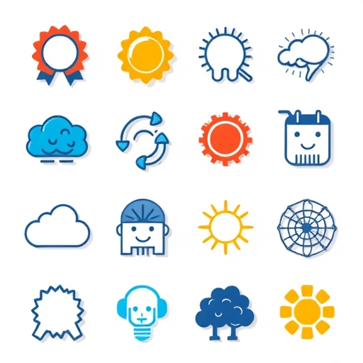 各式各樣色彩繽紛的壓力緩解圖標