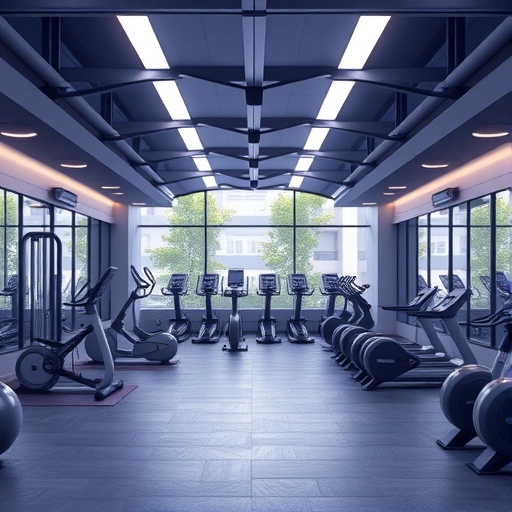 現代健身房內部插畫