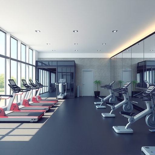 現代健身房內部插畫