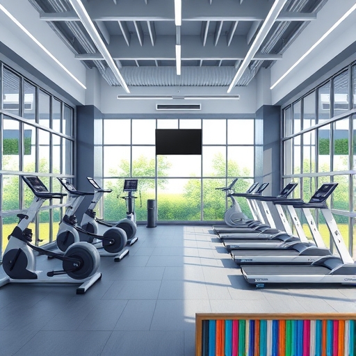 現代健身房內部插畫