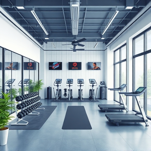 現代健身房內部插畫
