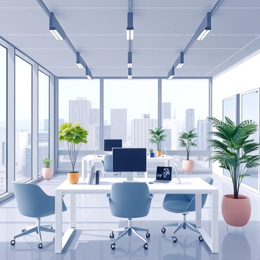 現代辦公空間的插畫