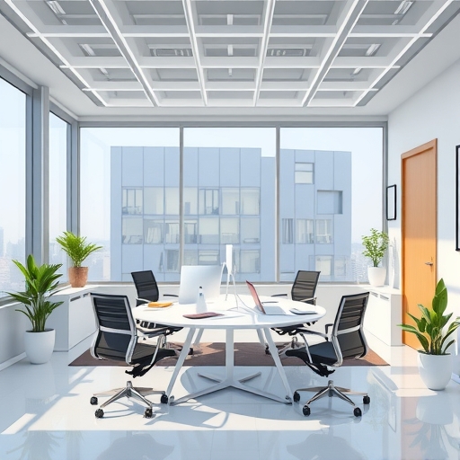 現代辦公空間的插畫