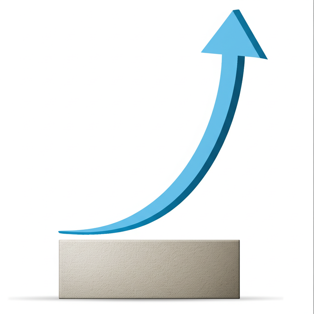 可轉債投資的基礎穩固與上漲潛力圖示,底部象徵資本保全,上方箭頭代表股票參與無限獲利