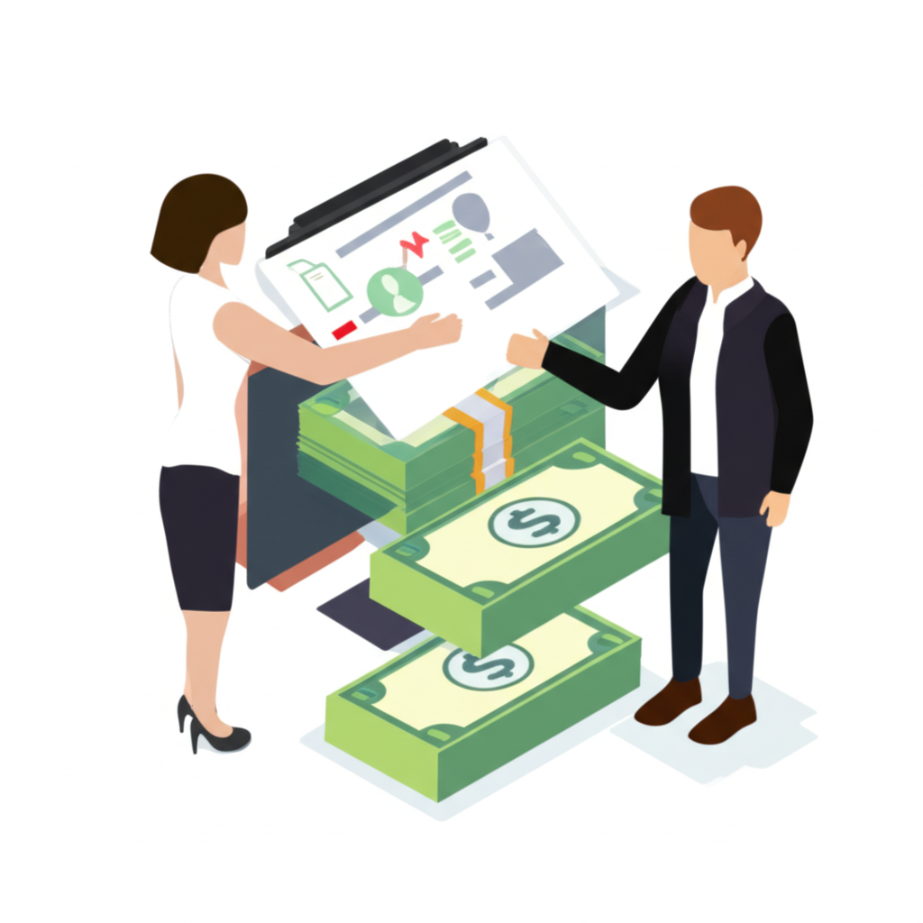 投資人與券商借錢買股的槓桿交易象徵圖