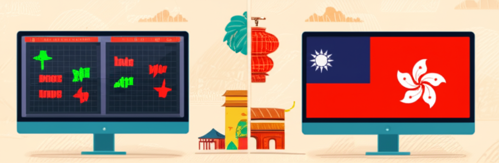 台灣與香港股市顏色慣例對比圖