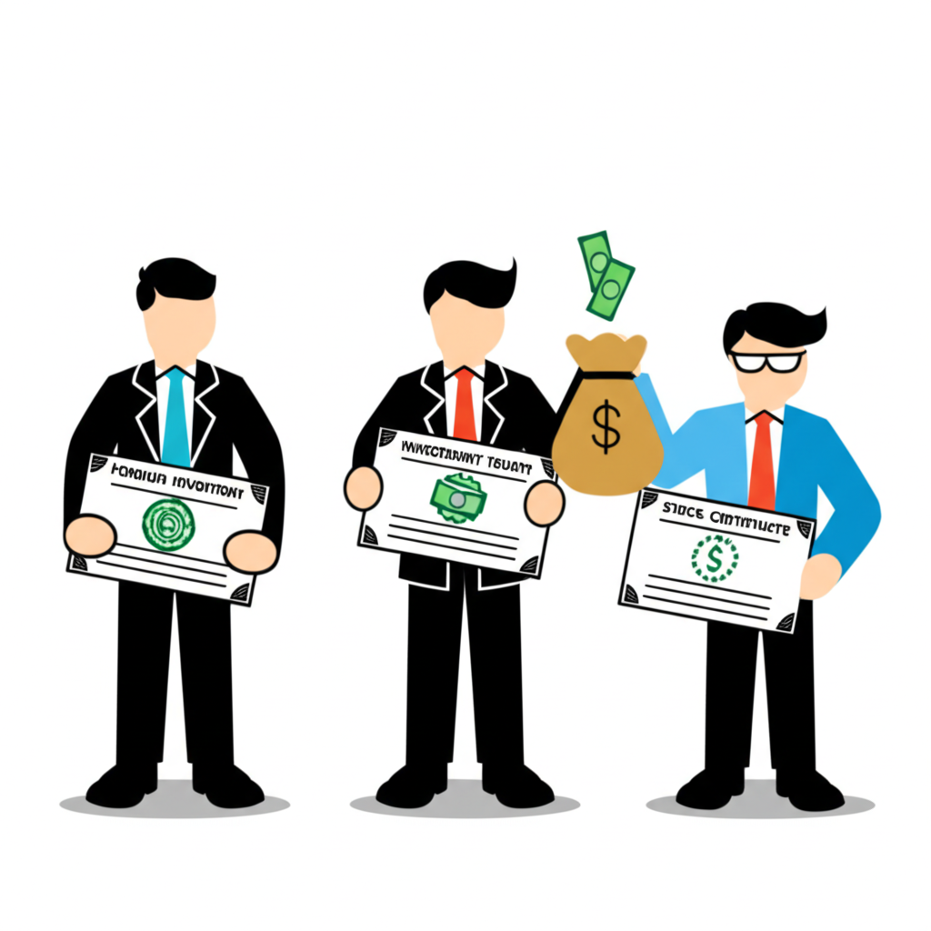 三大法人角色:外資、投信、自營商持有股票或資金