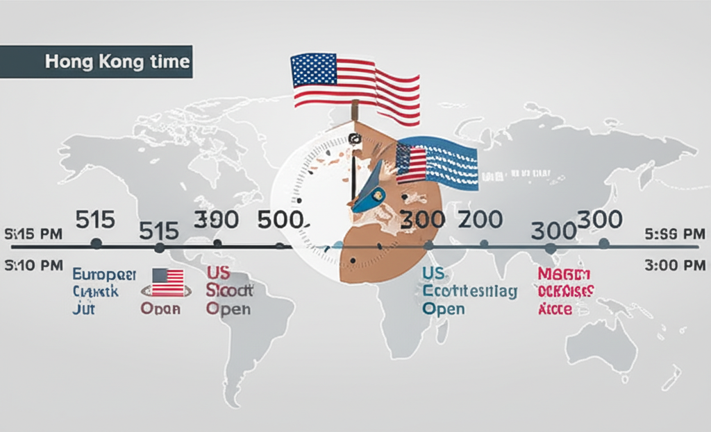 香港時間軸從下午5:15至凌晨3:00,與歐洲及美洲市場重疊,融入全球經濟數據流