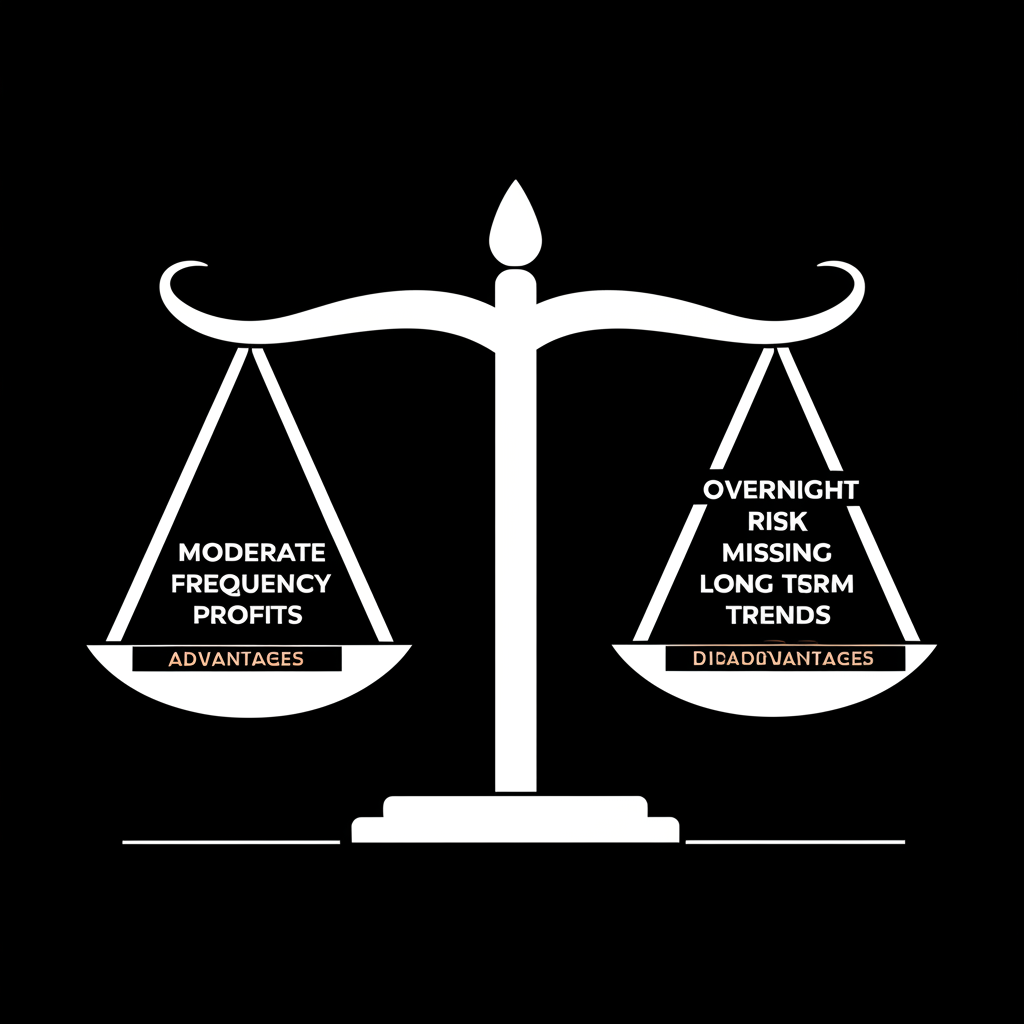 波段交易優缺點平衡秤的示意圖