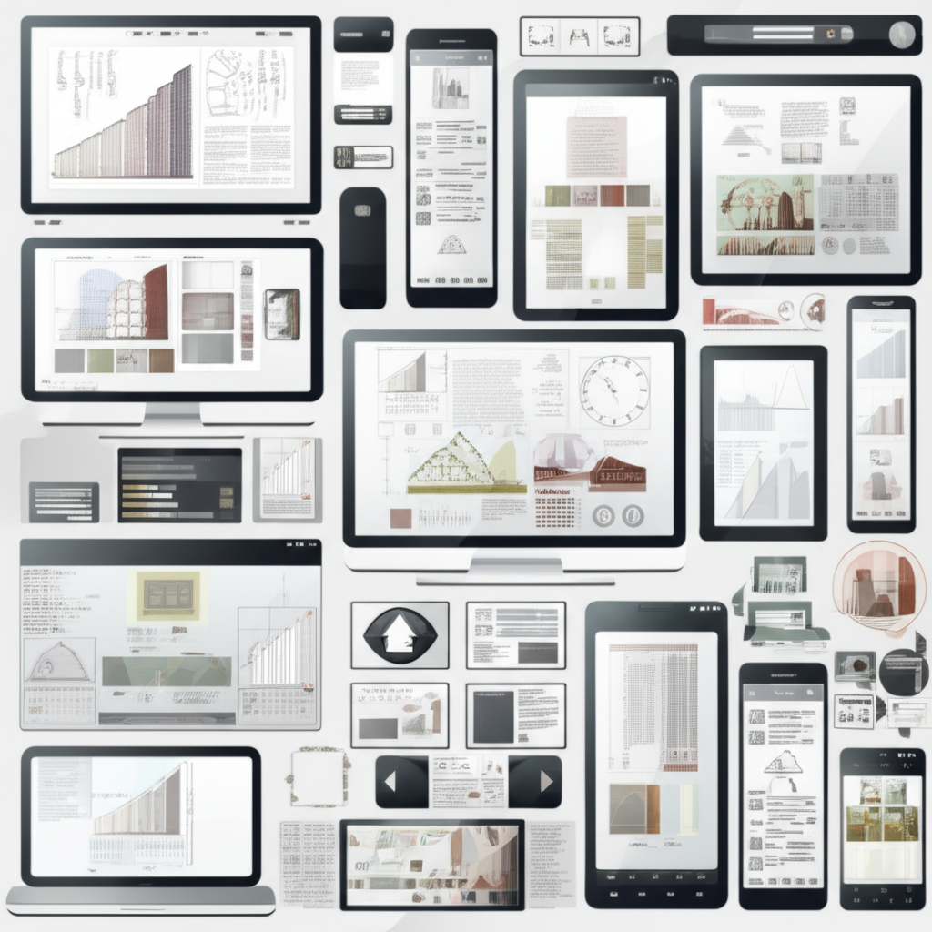 設計元素中融入白銀比例與黃金比例的和諧示意圖,涵蓋建築、藝術與數位介面