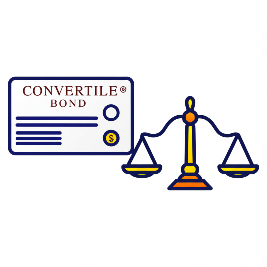 可轉換公司債的圖示,債券與股票證書融合成平衡的金融工具