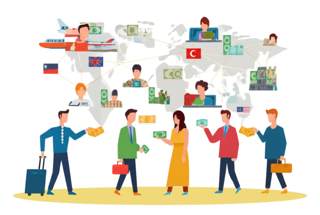 貨幣交換與全球貿易投資網絡圖示