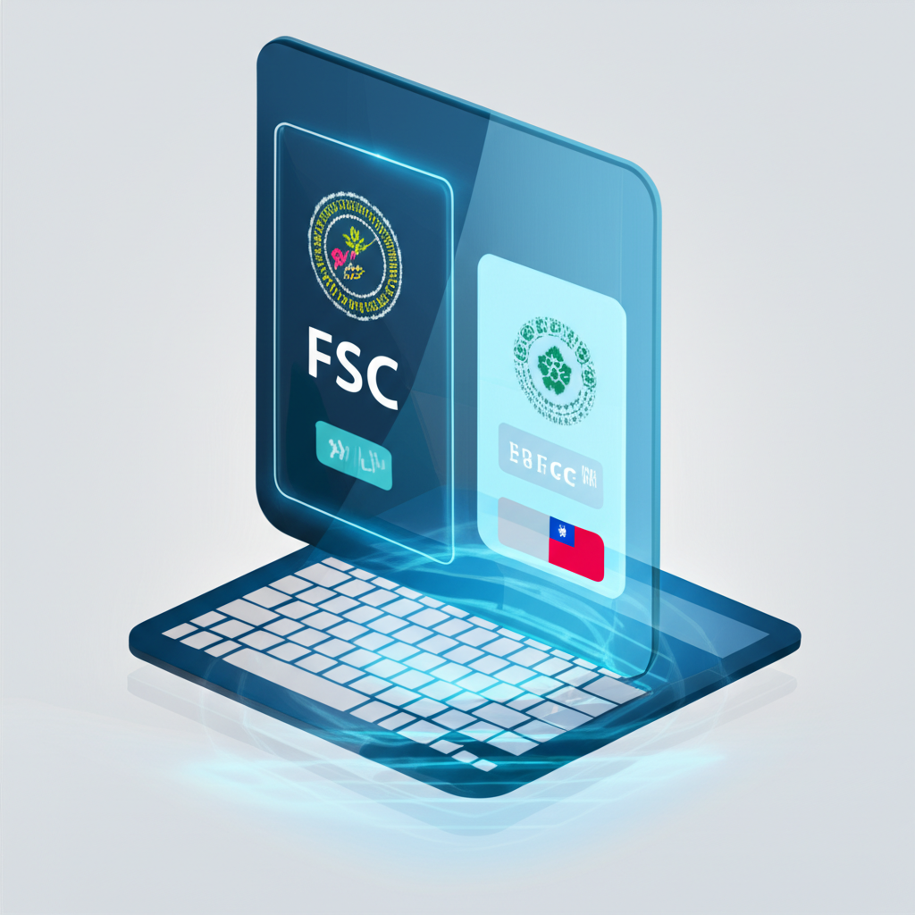 安全的數位交易平台顯示台灣金管會和香港證監會標誌，象徵合法外匯交易監管與投資者防護