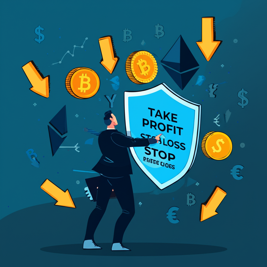 投資者使用止盈止損策略在金融市場中規避風險的插圖