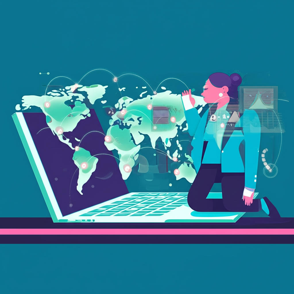 中小企業透過數位工具接觸全球市場的插圖