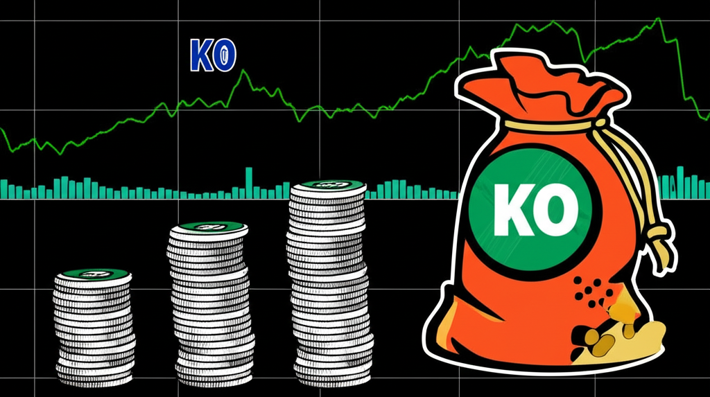 股票走勢圖顯示KO代號,強調零股交易和適合不同預算投資者的靈活機制