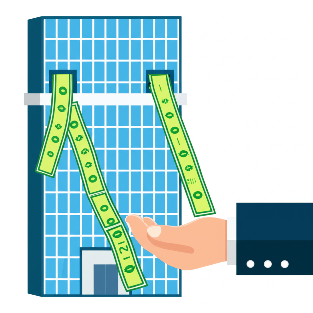 公司建築現金流向股東手中,股票證書從高價值轉為低價值,象徵價值轉移