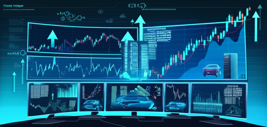 金融分析師檢視鴻海股價圖表與AI伺服器電動車成長路徑