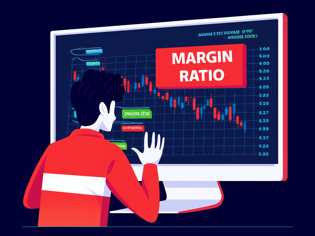 交易者監控保證金比率指標的槓桿交易風險管理圖示